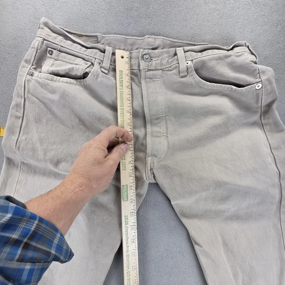 Vintage Levis 501 Jeans Mens Gray‎ Made In USA 90s Button Fits 34x29